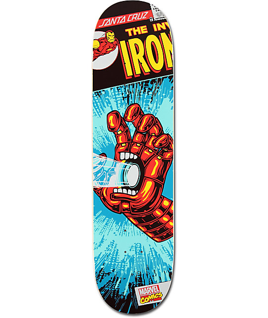 Santa Cruz x Marvel Iron Man Hand 8.0" Skateboard Deck at Zumiez PDP